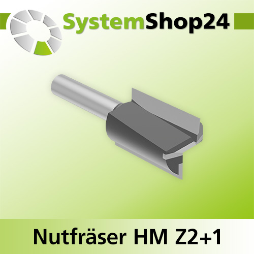 Systemshop24 Nutfräser HM Z2+1 D22mm AL32mm GL70mm S8mm RL