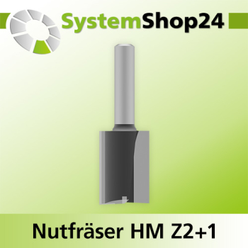 Systemshop24 Nutfräser HM Z2+1 D22mm AL32mm GL70mm S8mm RL