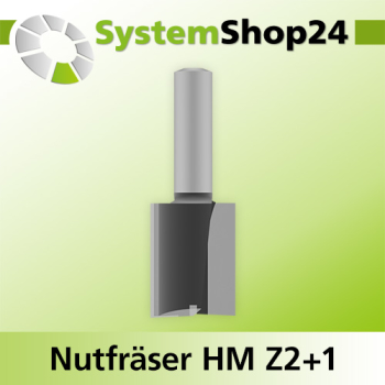 Systemshop24 Nutfräser HM Z2+1 D24mm AL32mm GL70mm S8mm RL