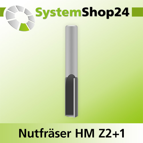 Systemshop24 Nutfräser HM Z2+1 D15mm AL38mm GL90mm S12mm RL