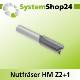Systemshop24 Nutfräser HM Z2+1 D15mm AL38mm GL90mm S12mm RL