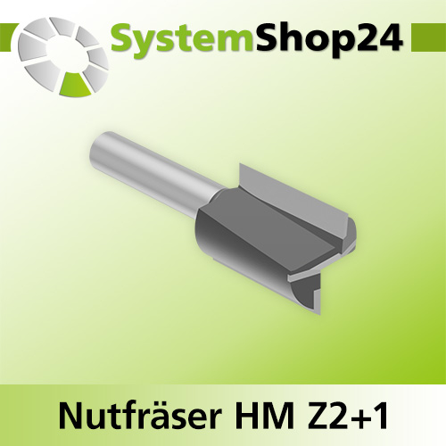Systemshop24 Nutfräser HM Z2+1 D28mm AL38mm GL90mm S12mm RL