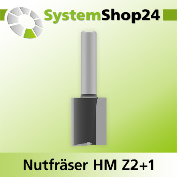 Systemshop24 Nutfräser HM Z2+1 D28mm AL38mm GL90mm S12mm RL