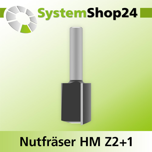 Systemshop24 Nutfräser HM Z2+1 D30mm AL38mm GL90mm S12mm RL