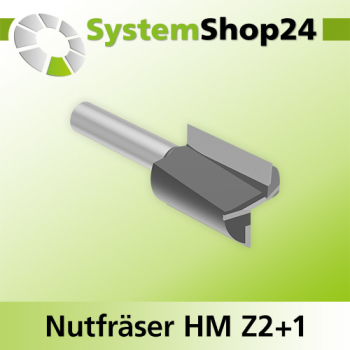 Systemshop24 Nutfräser HM Z2+1 D30mm AL38mm GL90mm S12mm RL