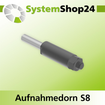Systemshop24 Aufnahmedorn mit Distanz-/Zwischenringen und Mutter D8mm AL47,5mm GL83,5mm S8mm