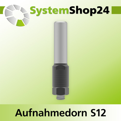 Systemshop24 Aufnahmedorn mit Distanz-/Zwischenringen und Mutter D8mm AL27mm GL70mm S12mm