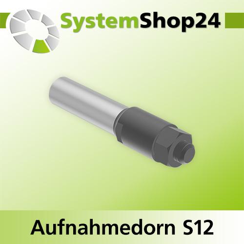 Systemshop24 Aufnahmedorn mit Distanz-/Zwischenringen und Mutter D8mm AL27mm GL70mm S12mm