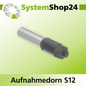 Systemshop24 Aufnahmedorn mit Distanz-/Zwischenringen und Mutter D8mm AL27mm GL70mm S12mm