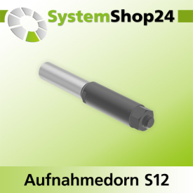 Systemshop24 Aufnahmedorn mit Distanz-/Zwischenringen und Mutter D8mm AL47,5mm GL93,5mm S12mm