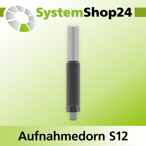 Systemshop24 Aufnahmedorn mit Distanz-/Zwischenringen und Mutter D8mm AL60mm GL104mm S12mm