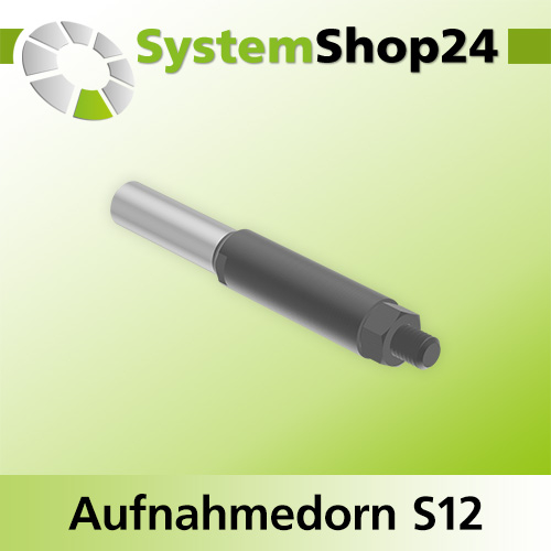 Systemshop24 Aufnahmedorn mit Distanz-/Zwischenringen und Mutter D8mm AL60mm GL104mm S12mm