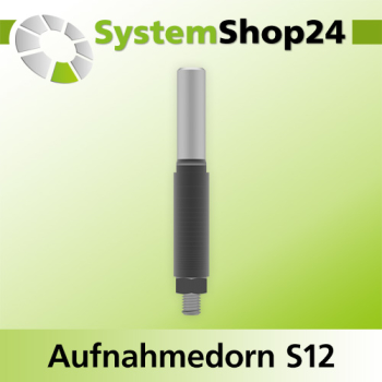 Systemshop24 Aufnahmedorn mit Distanz-/Zwischenringen und Mutter D8mm AL60mm GL104mm S12mm