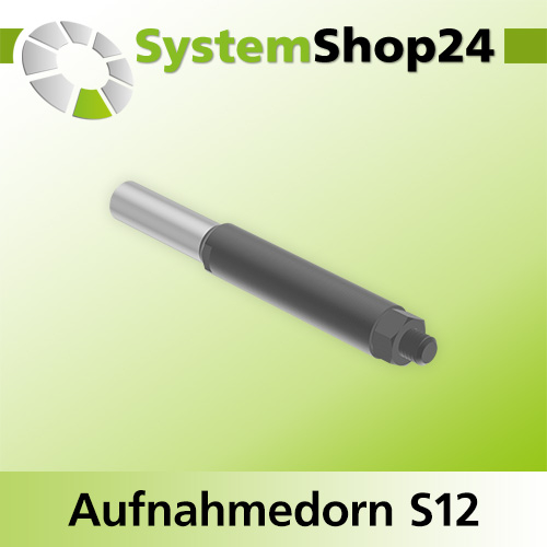 Systemshop24 Aufnahmedorn mit Distanz-/Zwischenringen und Mutter D8mm AL74mm GL118mm S12mm