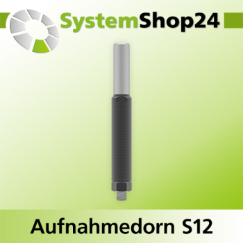 Systemshop24 Aufnahmedorn mit Distanz-/Zwischenringen und Mutter D8mm AL74mm GL118mm S12mm