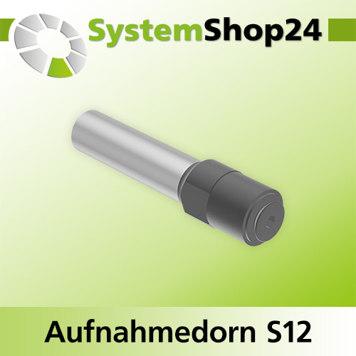Systemshop24 Aufnahmedorn Stirnseite mit Distanz-/Zwischenringen und Senkkopfschraube D8mm GL66mm S12mm