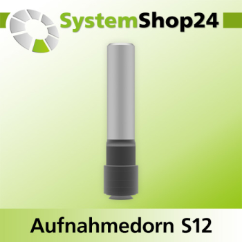 Systemshop24 Aufnahmedorn Stirnseite mit Distanz-/Zwischenringen und Senkkopfschraube D8mm GL66mm S12mm