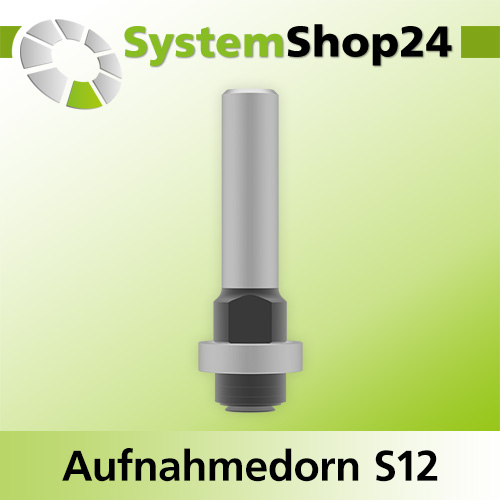 Systemshop24 Aufnahmedorn Stirnseite mit Kugellager, Distanz-/Zwischenringen und Senkkopfschraube D8mm GL66mm S12mm