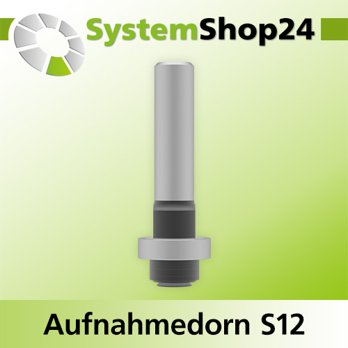 Systemshop24 Aufnahmedorn Stirnseite mit Kugellager, Distanz-/Zwischenringen und Senkkopfschraube D8mm GL66mm S12mm
