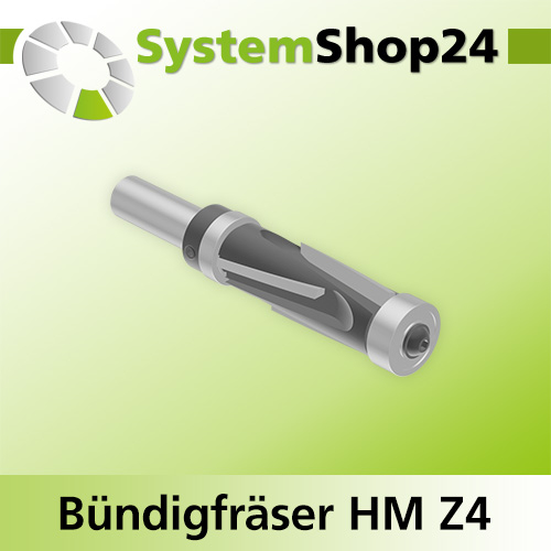 Systemshop24 Bündigfräser positiv und negativ mit Achswinkel und zwei Kugellagern HM Z4 D19mm (3/4") AL50mm GL108mm (4 1/4") S12mm RL