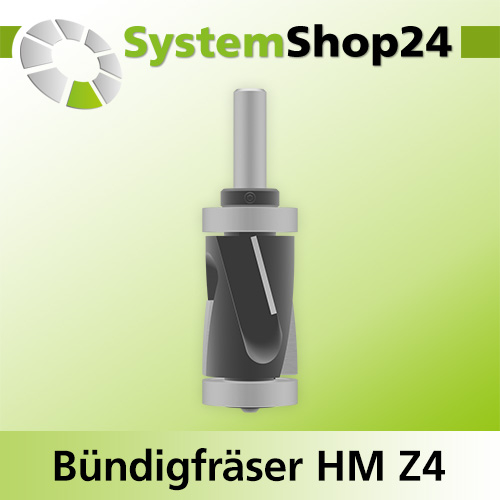 Systemshop24 Bündigfräser positiv und negativ mit Achswinkel und zwei Kugellagern HM Z4 D35mm (1 3/8") AL50mm GL118mm S12mm RL