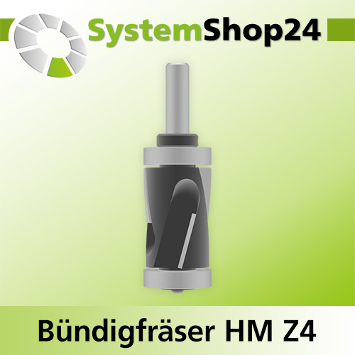 Systemshop24 Bündigfräser positiv und negativ mit Achswinkel und zwei Kugellagern HM Z4 D35mm (1 3/8") AL50mm GL118mm S12mm RL