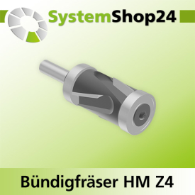 Systemshop24 Bündigfräser positiv und negativ mit Achswinkel und zwei Kugellagern HM Z4 D35mm (1 3/8") AL50mm GL118mm S12mm RL