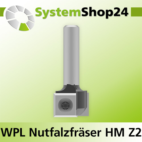 Systemshop24 Wendeplatten-Nutfalzfräser Z2 D19mm (3/4") AL12mm GL46mm S8mm RL