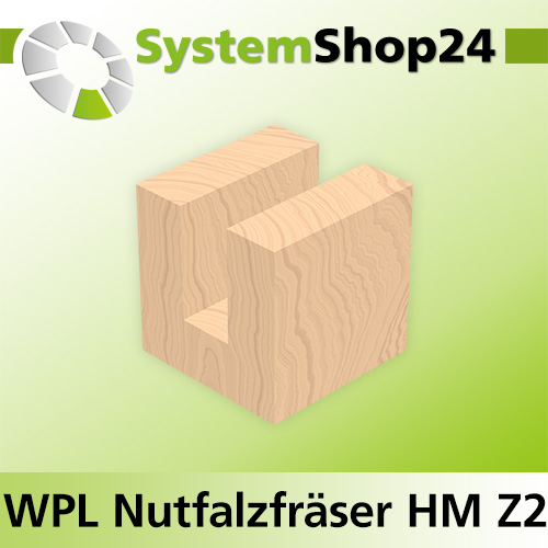 Systemshop24 Wendeplatten-Nutfalzfräser Z2 D19mm (3/4") AL12mm GL46mm S8mm RL