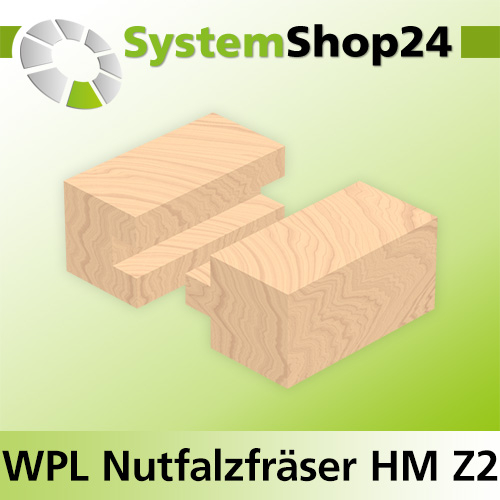 Systemshop24 Wendeplatten-Nutfalzfräser Z2 D19mm (3/4") AL12mm GL46mm S8mm RL