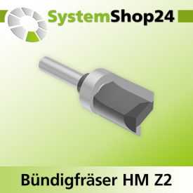 Systemshop24 Bündigfräser mit Kugellager am Schaft HM Z2 D22mm AL20mm GL67mm S8mm RL
