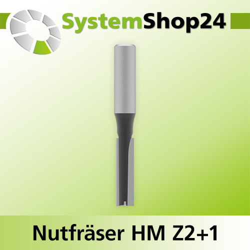 Systemshop24 Nutfräser HM Z2+1 D10mm AL38mm GL90mm S12mm RL