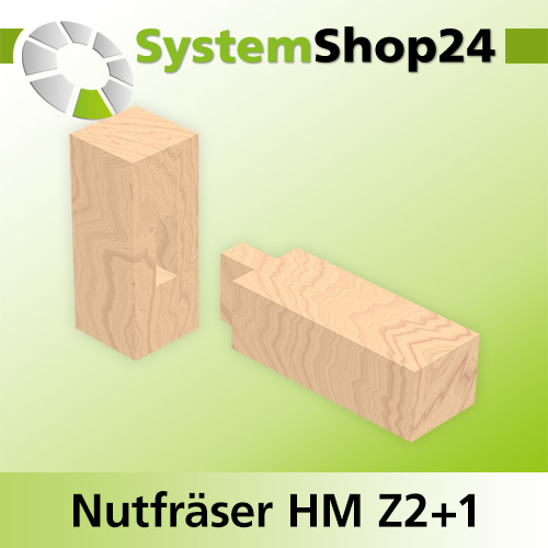 Systemshop24 Nutfräser HM Z2+1 D10mm AL38mm GL90mm S12mm RL