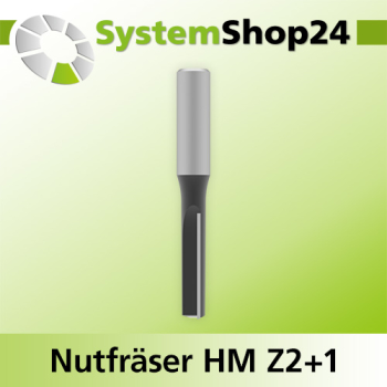 Systemshop24 Nutfräser HM Z2+1 D10mm AL38mm GL90mm S12mm RL