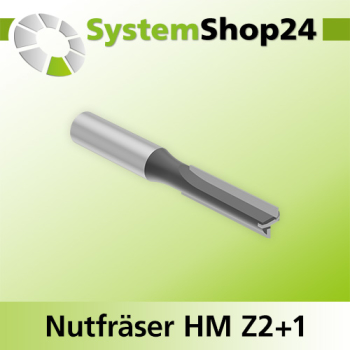Systemshop24 Nutfräser HM Z2+1 D10mm AL38mm GL90mm S12mm RL