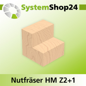 Systemshop24 Nutfräser HM Z2+1 D10mm AL38mm GL90mm S12mm RL