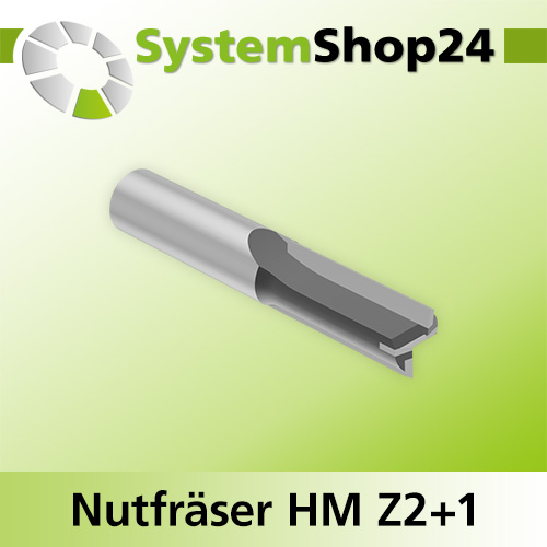 Systemshop24 Nutfräser HM Z2+1 D12mm AL32mm GL70mm S12mm RL