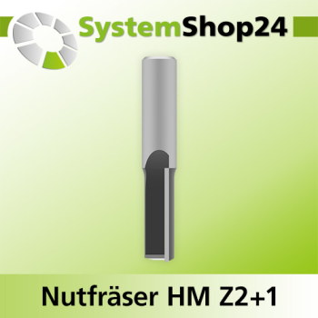 Systemshop24 Nutfräser HM Z2+1 D12mm AL32mm GL70mm S12mm RL