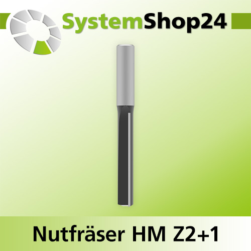 Systemshop24 Nutfräser HM Z2+1 D12mm AL63,5mm (2 1/2") GL110mm S12mm RL