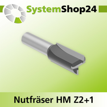 Systemshop24 Nutfräser HM Z2+1 D16mm AL32mm GL70mm S12mm RL