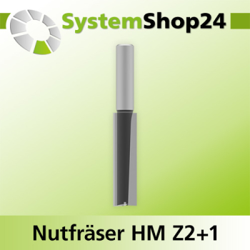 Systemshop24 Nutfräser HM Z2+1 D16mm AL63,5mm (2 1/2") GL110mm S12mm RL