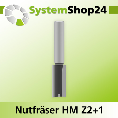 Systemshop24 Nutfräser HM Z2+1 D18mm AL38mm GL90mm S12mm RL