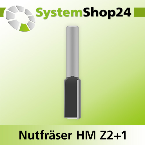 Systemshop24 Nutfräser HM Z2+1 D18mm AL38mm GL90mm S12mm RL