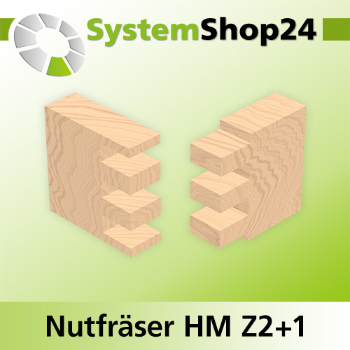 Systemshop24 Nutfräser HM Z2+1 D18mm AL38mm GL90mm S12mm RL