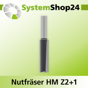 Systemshop24 Nutfräser HM Z2+1 D18mm AL63,5mm (2 1/2") GL110mm S12mm RL