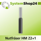 Systemshop24 Nutfräser HM Z2+1 D18mm AL63,5mm (2...