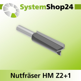 Systemshop24 Nutfräser HM Z2+1 D22mm AL63,5mm (2 1/2") GL110mm S12mm RL
