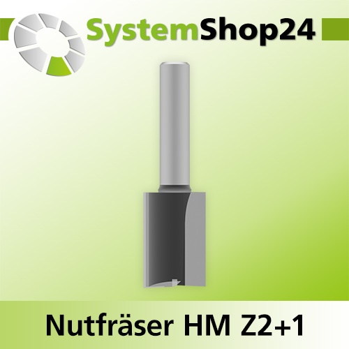 Systemshop24 Nutfräser HM Z2+1 D25mm AL38mm GL90mm S12mm RL