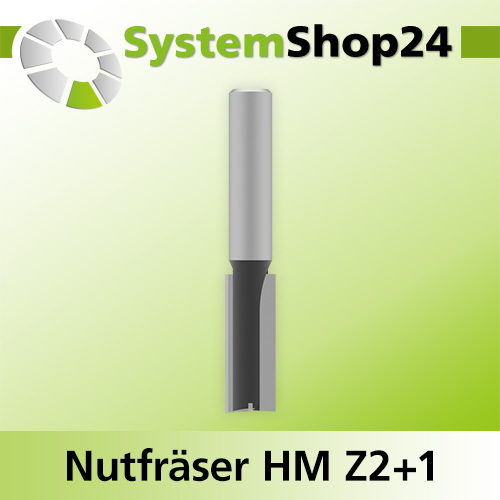 Systemshop24 Nutfräser HM Z2+1 D14mm AL38mm GL90mm S12mm RL