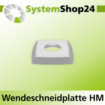 Systemshop24 Quadratische Wendeschneidplatte für Hobelköpfe 15x15x2,5mm 30° R200mm
